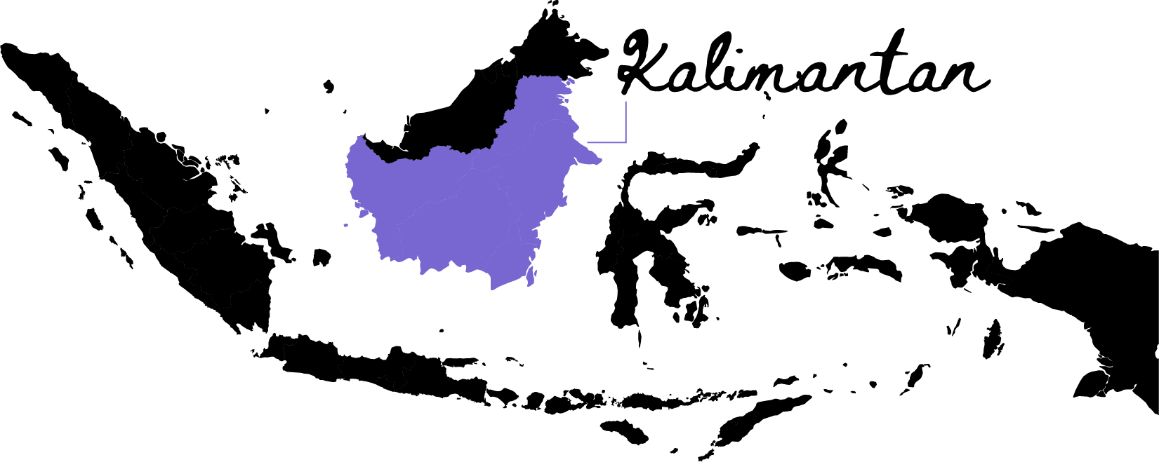 Carte de l'Indonésie localisant l'île de Kalimantan